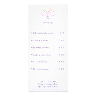 Tarjeta Publicitaria Lista de precios de flor de loto simple morada y a