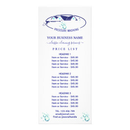 Tarjeta Publicitaria Lista de Precios de Lavado de Agua de Presión