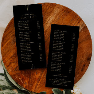 Tarjeta Publicitaria Lista de precios de negocios de doble cara EVERLY 
