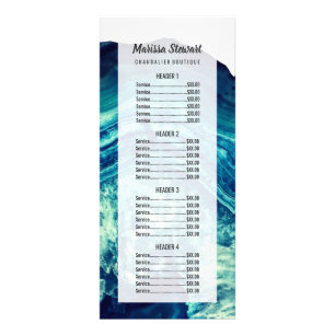 Tarjeta Publicitaria Lista de precios de oro de Rosa de Geode Stone de