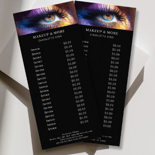Tarjeta Publicitaria Lista de precios de salón de fotos de maquillaje m