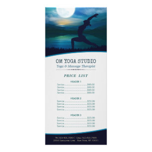 Tarjeta Publicitaria Lista de precios de saludos de la luna del profeso
