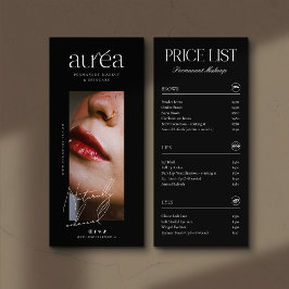 Tarjeta Publicitaria Lista de precios de servicios de salón de cosmétic