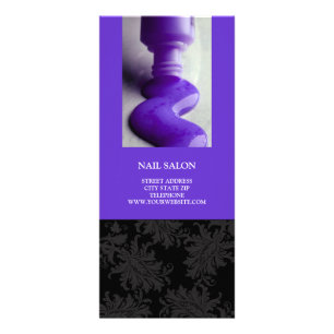 Tarjeta Publicitaria Lista de precios de Servicios de Salon Nail {Purpl