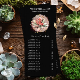 Tarjeta Publicitaria Lista de precios de Spa de Yoga Curativo Succulent