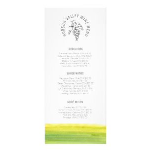 Tarjeta Publicitaria Lista de precios de vino personalizado carta de cr