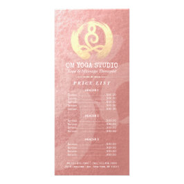 Tarjeta Publicitaria Lista de precios del instructor de YOGA Meditación
