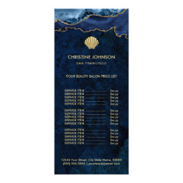 Tarjeta Publicitaria lista de precios del logotipo de conchas marinas e