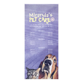 Tarjeta Publicitaria Lista de precios del salón de belleza Grooming
