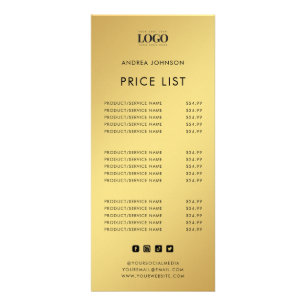 Tarjeta Publicitaria Lista de precios del servicio Logotipo Minimalista