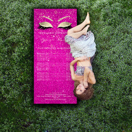 Tarjeta Publicitaria Lista de precios Extensión de latigazos Maquillaje