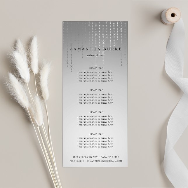 Tarjeta Publicitaria Lluvia plateada | Precios o servicios (Subido por el creador)