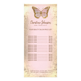 Tarjeta Publicitaria logo de la mariposa en Relieve metalizado de oro f