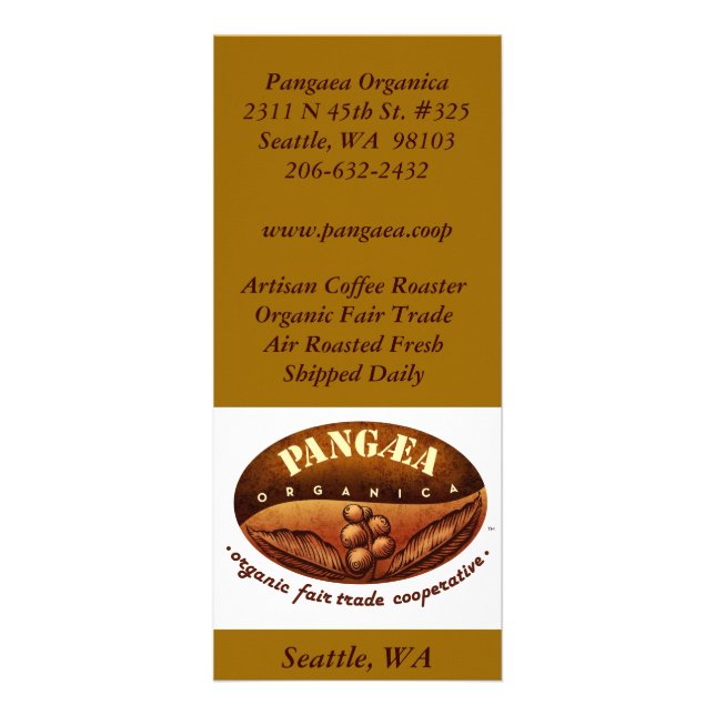 Tarjeta Publicitaria logobig, café RoasterOrganic Tra justo del (Frente)