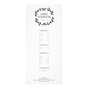 Tarjeta Publicitaria LOGOTIPO BOHEMIO de la GUIRNALDA de la HOJA en