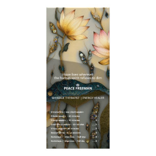 Tarjeta Publicitaria Lotus Light Awakening diseño botánico