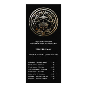 Tarjeta Publicitaria Lotus Quietud   Diseño de Mandala de Plata