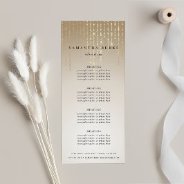 Tarjeta Publicitaria Luces de cadena de lluvia dorada | Precios o servi