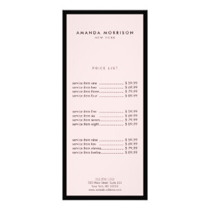 Tarjeta Publicitaria Lujo Minimalista Boutique Negro/Rosa