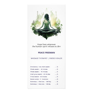 Tarjeta Publicitaria Luz arraigada Meditación Sagrado Femenino