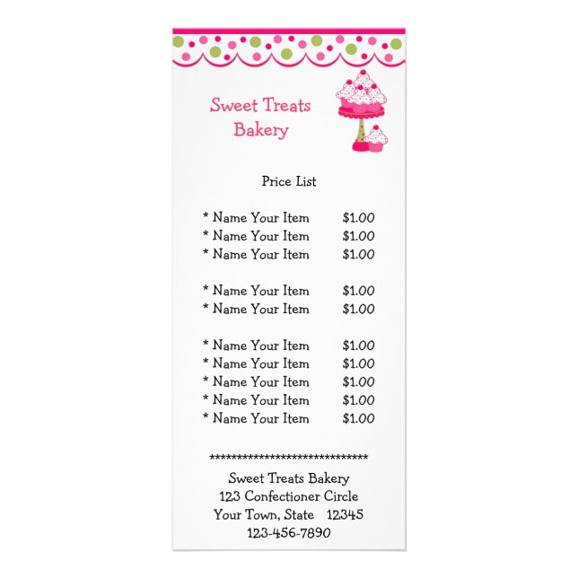 Tarjeta Publicitaria Magdalenas rosadas (Frente)