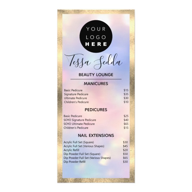 Tarjeta Publicitaria Manicura de pelo de maquillaje uñas Manicure Pedic (Frente)