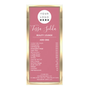 Tarjeta Publicitaria Manicura de pelo Rosa de oro pedicure