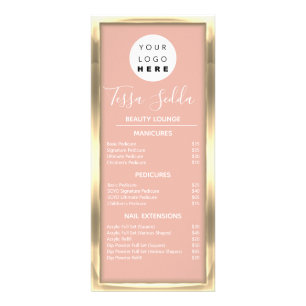 Tarjeta Publicitaria Manicura de uña para el cabello Pedicure Gold Wel