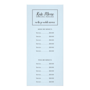 Tarjeta Publicitaria Manicurista Pedicurista Servicios de Salón de Uñas