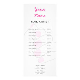 Tarjeta Publicitaria Manicuro y técnico del clavo