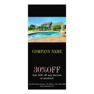 Tarjeta Publicitaria mantenimiento casero de la piscina del agente