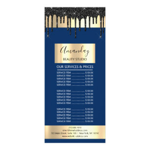 Tarjeta Publicitaria Maquillaje De Cabello De Lista De Precios Lanza Ma