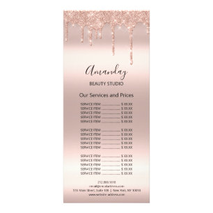 Tarjeta Publicitaria Maquillaje De Cabello Lista De Precios Lanza Perfo