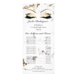 Tarjeta Publicitaria Marcar lista de precios de pestañas Extensión Ojos