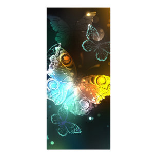 Tarjeta Publicitaria Mariposa luminosa y mariposas nocturnas