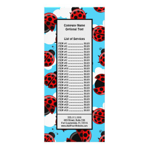 Tarjeta Publicitaria Mariquita Roja Escarabajo Insecto Amante Corazones