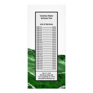 Tarjeta Publicitaria Mármol Ágata Glamuroso Esmeralda Verde Plata