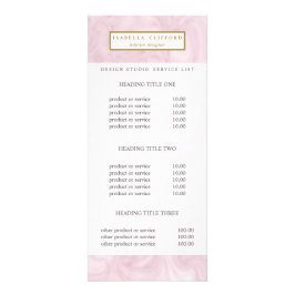 Tarjeta Publicitaria Mármol dorado rosa femenino | Precios y servicio