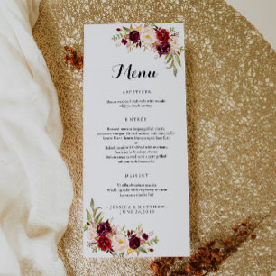 Tarjeta Publicitaria Marsala Burgundy Rustic Floral