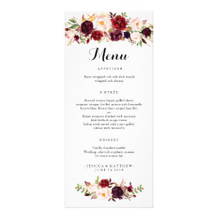 Tarjeta Publicitaria Marsala Burgundy Rustic Floral-2