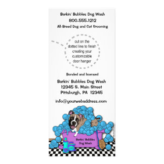 Tarjeta Publicitaria Mascota Brindle Boxer Grooming Ventajas de la Puer