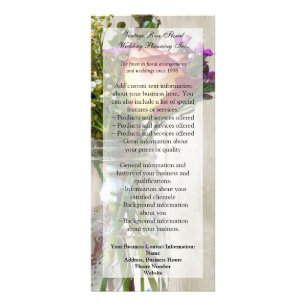 Tarjeta Publicitaria Mason Jar w/Rosa y Wildflowers