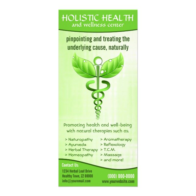 Tarjeta Publicitaria Medicina alternativa de salud holística Caduceus (Frente)