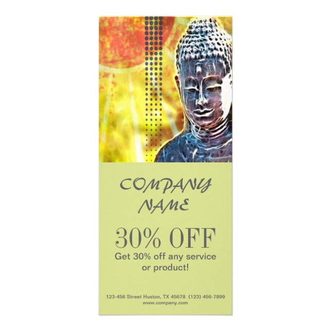 Tarjeta Publicitaria Meditación de Zen buddha Terapia de Masaje de Yoga (Frente)