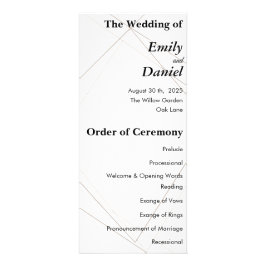 Tarjeta Publicitaria Minimalist Wedding Program – Simple & Elegant