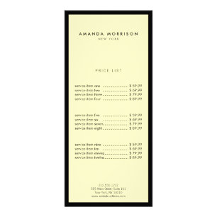 Tarjeta Publicitaria Minimalista Boutique de lujo negro/amarillo