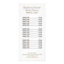 Tarjeta Publicitaria Minimalista Moderno Elegante Lista De Precios De A