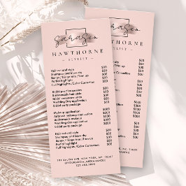 Tarjeta Publicitaria Moda Brush Stroke Salon Price List Services Modern