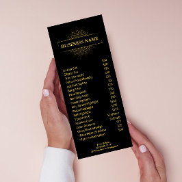 Tarjeta Publicitaria Moda Gold y Black Professional Salon Service