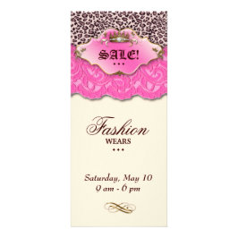 Tarjeta Publicitaria Moda Leopard Jewelry Crown Lace Pink